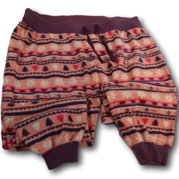 Free Press Fleece Snowflake & Trees Pink Pajama Pants Size:L - Picture 3 of 3